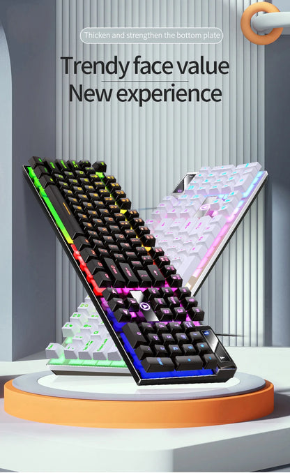 Wired USB Gaming Keyboard with Backlight, 104 Key Gamer Keyboard for Computer/Laptop/PC, Ergonomic Design,Office Gaming Accessor