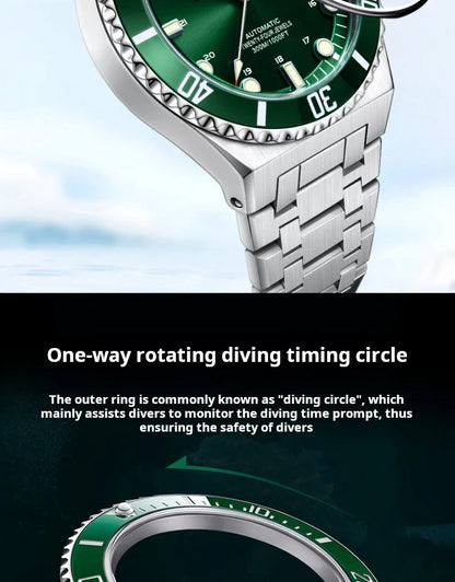 IW Luxury Brand Automatic Mechanical Sports Diving Watch Red Blue Bezel Steel Sapphire Luxury Men's Watches 300M Waterproof