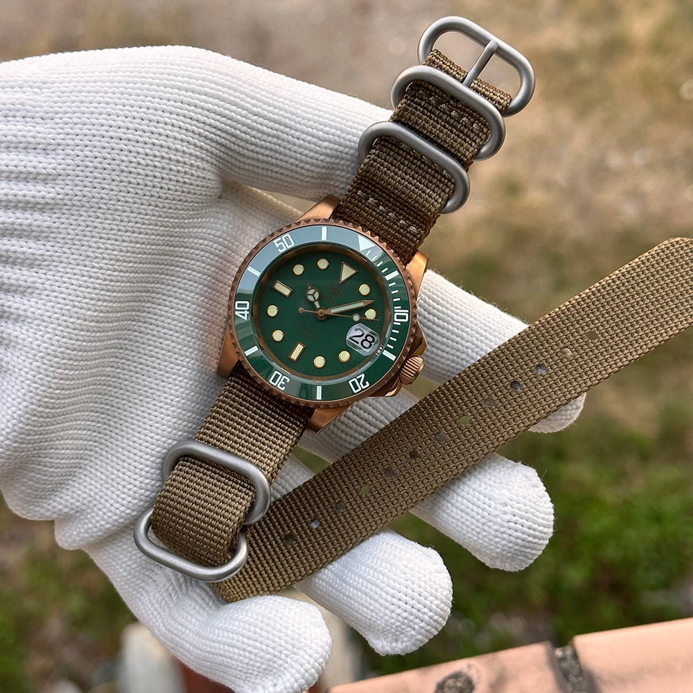STEELDIVE Brand SD1953S Solid Bronze 41mm 30ATM Waterproof Sapphire Glass Super Luminous  NH35 Automatic Mens Dive Watch