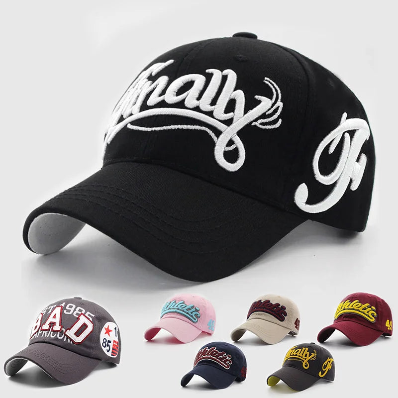 Czapka baseballowa z haftem wielkimi literami – męska letnia czapka codzienna, damska modna czapka typu snapback z bawełny, czapka z daszkiem w stylu hip-hopowym, jesienna czapka z regulowanym paskiem