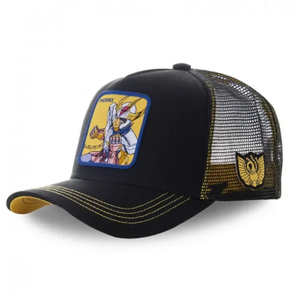 Saint Seiya pamut anime rajzfilm snapback pamut baseball sapka férfiak nők hiphop apa hálós teherautós sapka dropshipping