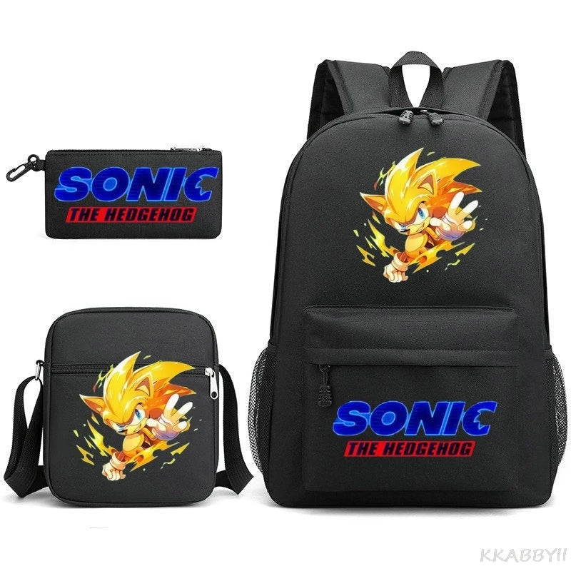 Sonic Backpacks Student School Bags for Teen Men Women Tote Bag Clutch Pocket Nylon Backpacks Travel Mochilas