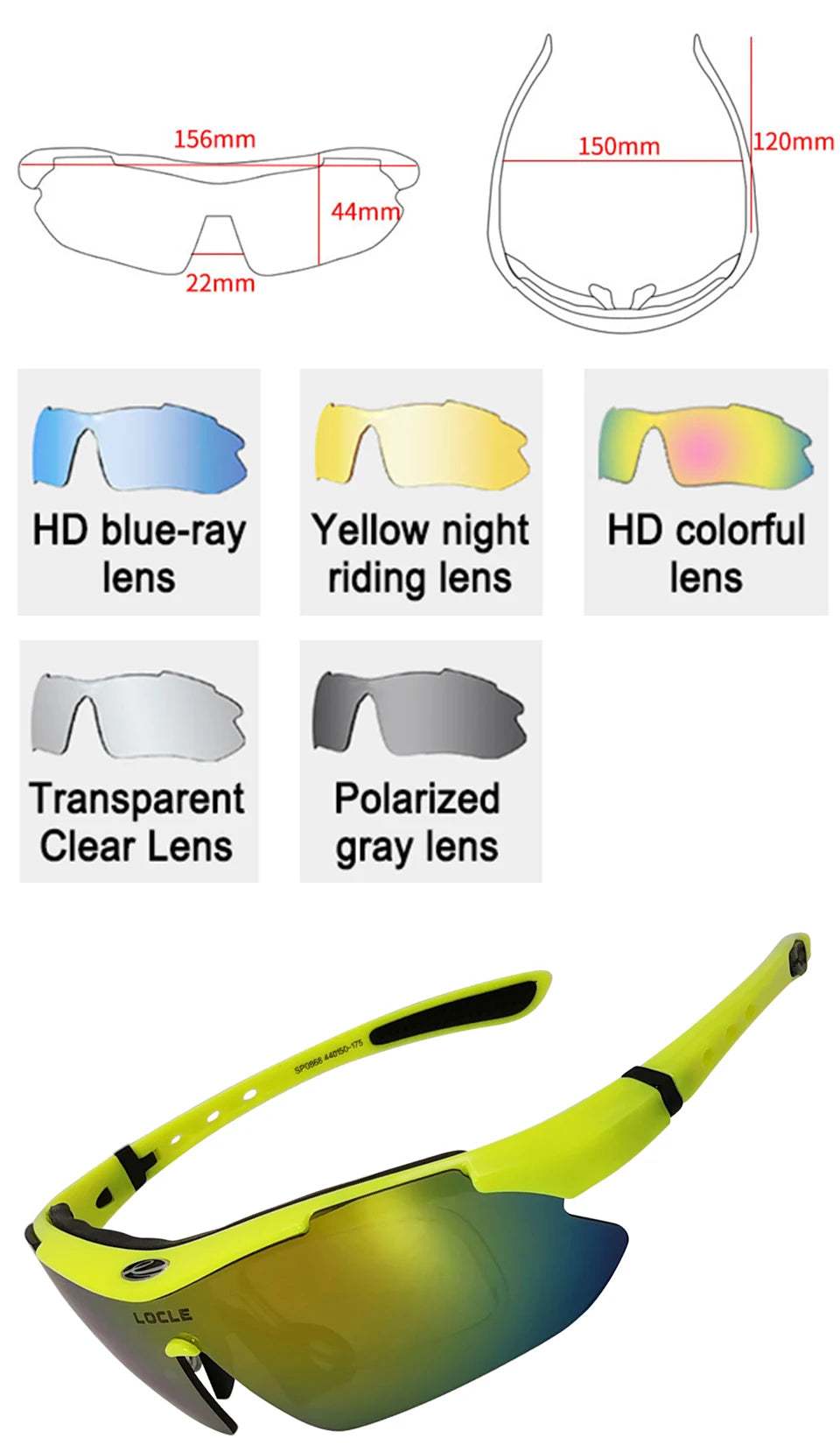 LOCLE Cycling Glasses UV400 Polarized Cycling Sunglasses Men Road MTB Bike Bicycle Glasses Fishing Riding Goggle Cycling Eyewear