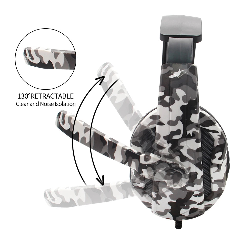Casque de jeu de Camouflage 3.5mm Aux Cool Gamer casque pour PS4 PS3 Xbox Switch stéréo casques d'ordinateur montés sur la tête cadeau