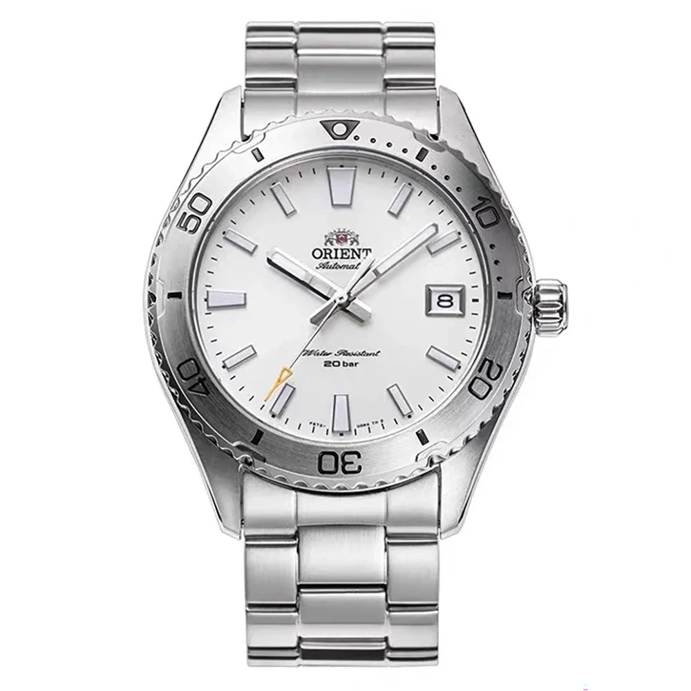 Original Orient Automatic Mechanical Watch 200M Water Resistant Unidirectional Bezel Black Dial Men's Sport Diver Watch