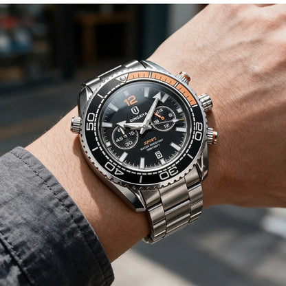 Luxury men’s wristwatch by QINGXIYA, water-resistant sports chronograph with luminous date display, casual men’s quartz watch