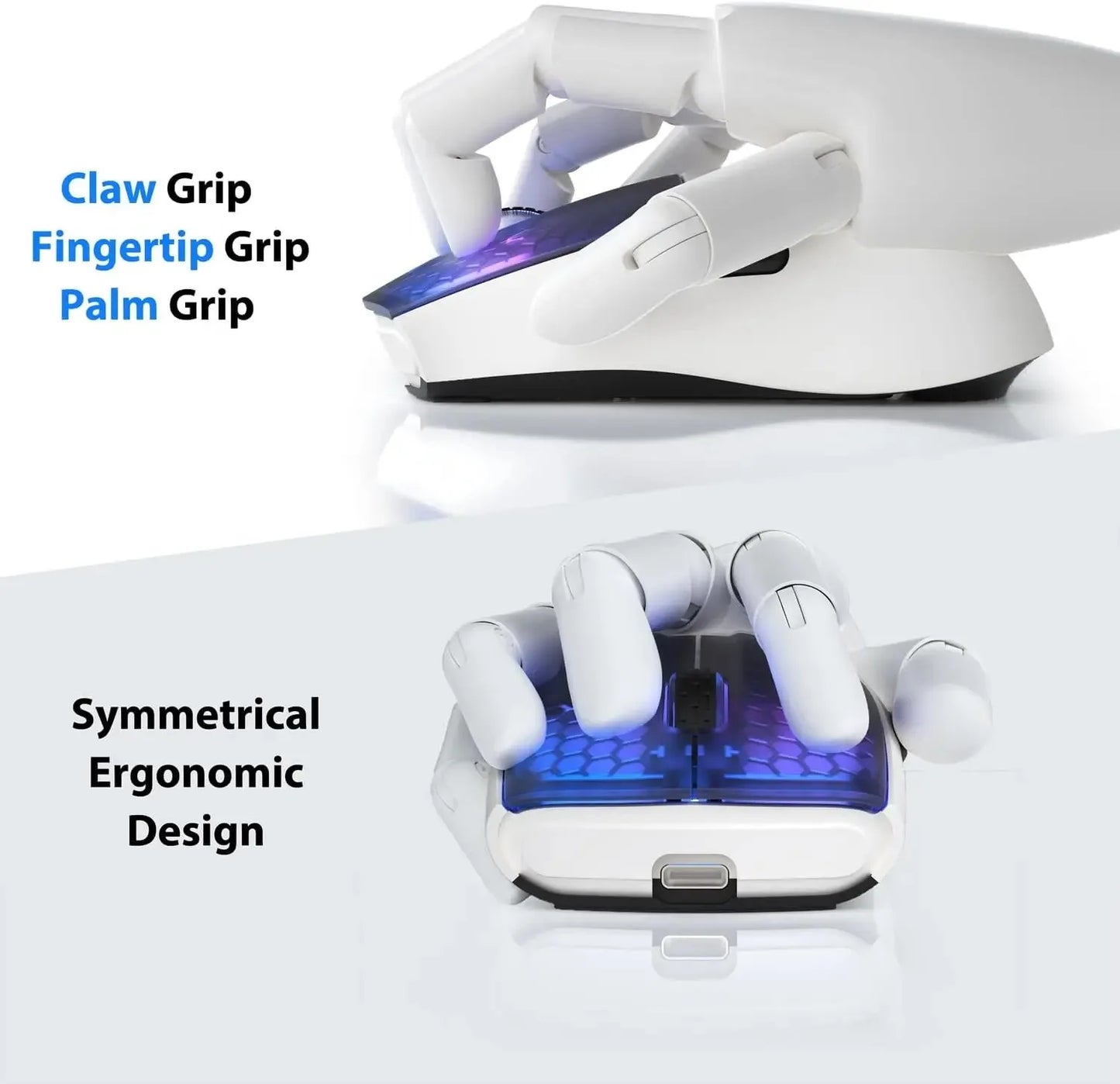 ATTACK SHARK X5 Wireless Gaming Mouse, 49g Tri-Mode Bluetooth Gaming Mouse with PixArt Optical Sensor, RGB Rechargeable Gaming Mouse for PC, Mac & Windows
