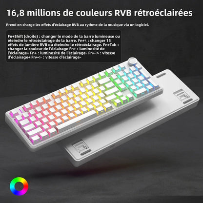 AULA F99Pro Low Noise Keyboard Gasket Structure Hot-swap RGB Mechanical Keyboard with Media Knob