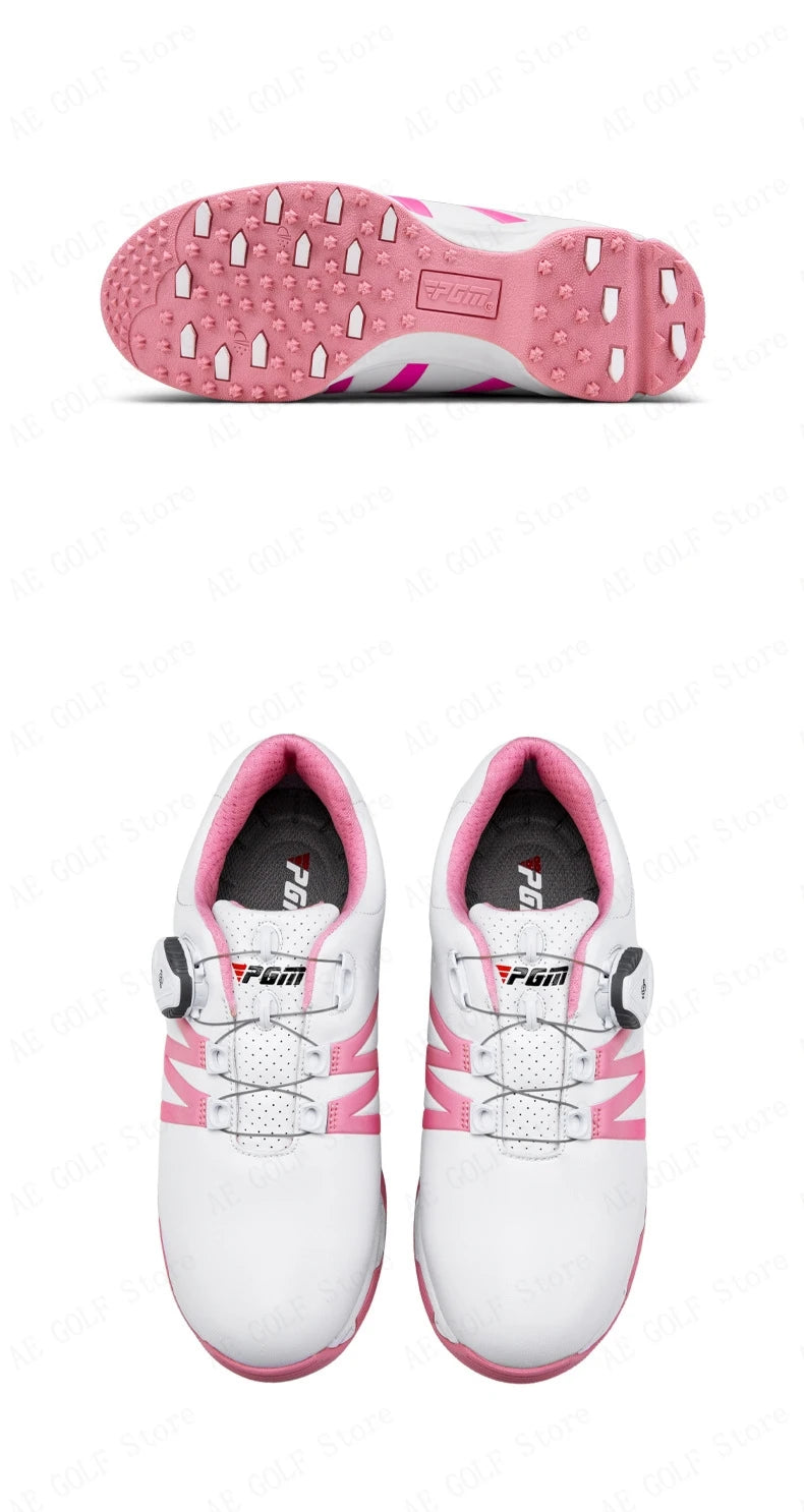 PGM Boys Girls Golf Shoes Light Weight Soft and Breathable Waterproof Anti-slip Universal Outdoor Sports Shoes XZ127