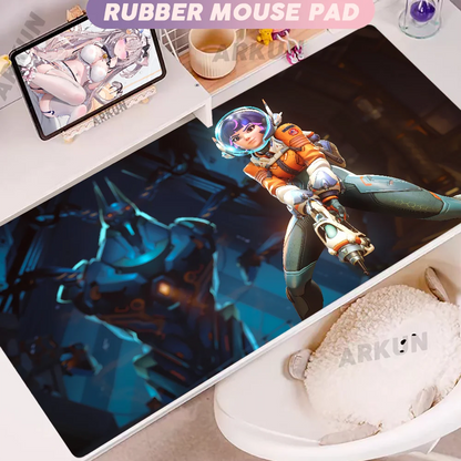 Módní velká FPS 900x400 anime herní podložka s dívkou ve stylu Overwatch pro notebook a kancelář, měkká gumová podložka na stůl, herní podložka pod myš XXL