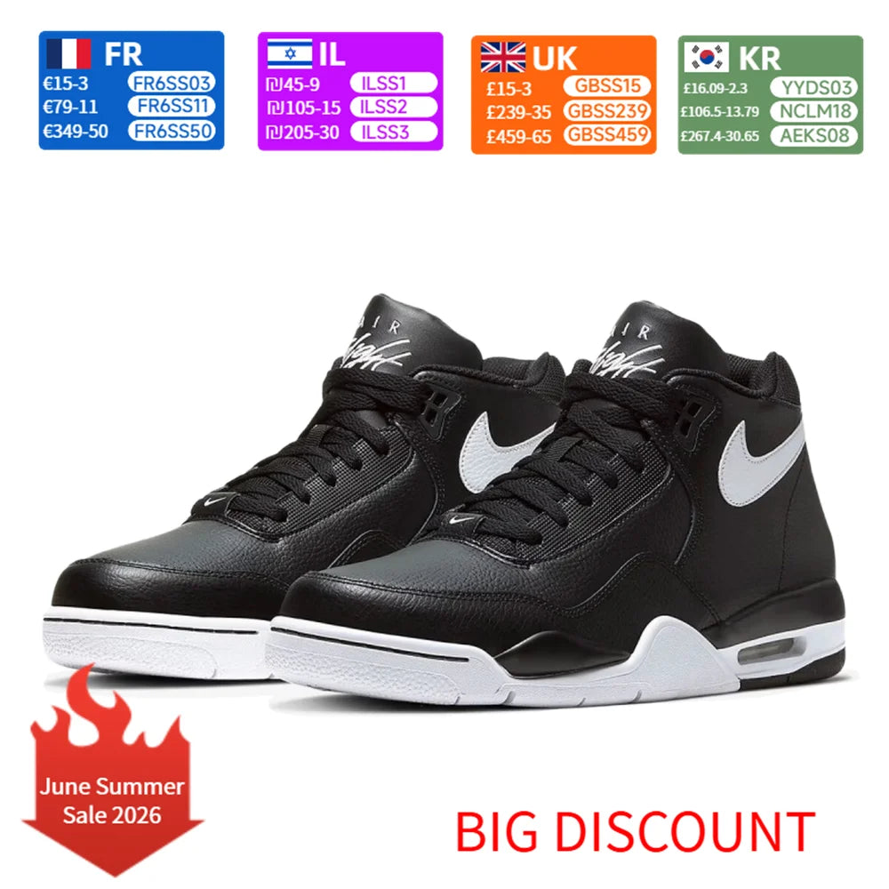 Sneakers da basket retrò Nike Flight Legacy Mid-Top da uomo, nero/bianco, BQ4212-002