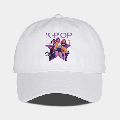 K-POP Cartoon Girl Group Star Print Soft-Peak Baseball Cap - Unisex Casual Retro Adjustable Dad Cap - Y2K Sun Hat