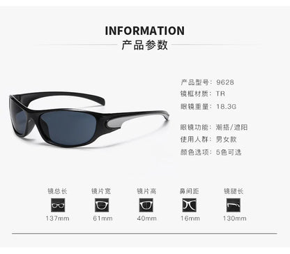 New Punk Y2K Sunglasses Women Goggle Luxury Brand Wrap Square Sun Glasses 2000'S Shades Eyewear UV400 Female Designer Eyeglasses