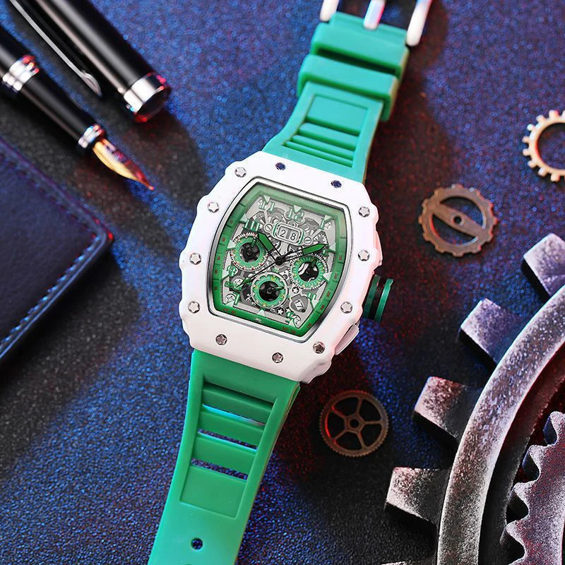 Luxury Men’s Quartz Wristwatch Hollow Design Trend None Machine Automatic Quartz Hollow Luminous Waterproof Men's Watch for Man