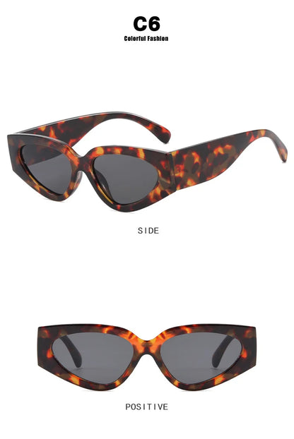 2025 New Fashion Cat Eye Small Oval Women Sunglasses Men Trendy Y2K Punk Sun Glasses Female Travel Shade Vintage Eyewear UV400