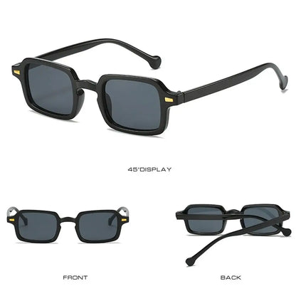 Fashion Square Sunglasses Women New Retro Rivets Decoration Glasses  Men Leopard Blue Sun Glasses Gradient Shades UV400
