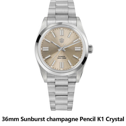 Watchdives WD1016 V3 Quartz Watch 37mm Stainless Steel Case Sapphire Vintage Watch  VH31 Sweep Movemet 100m Waterproof Men Watch