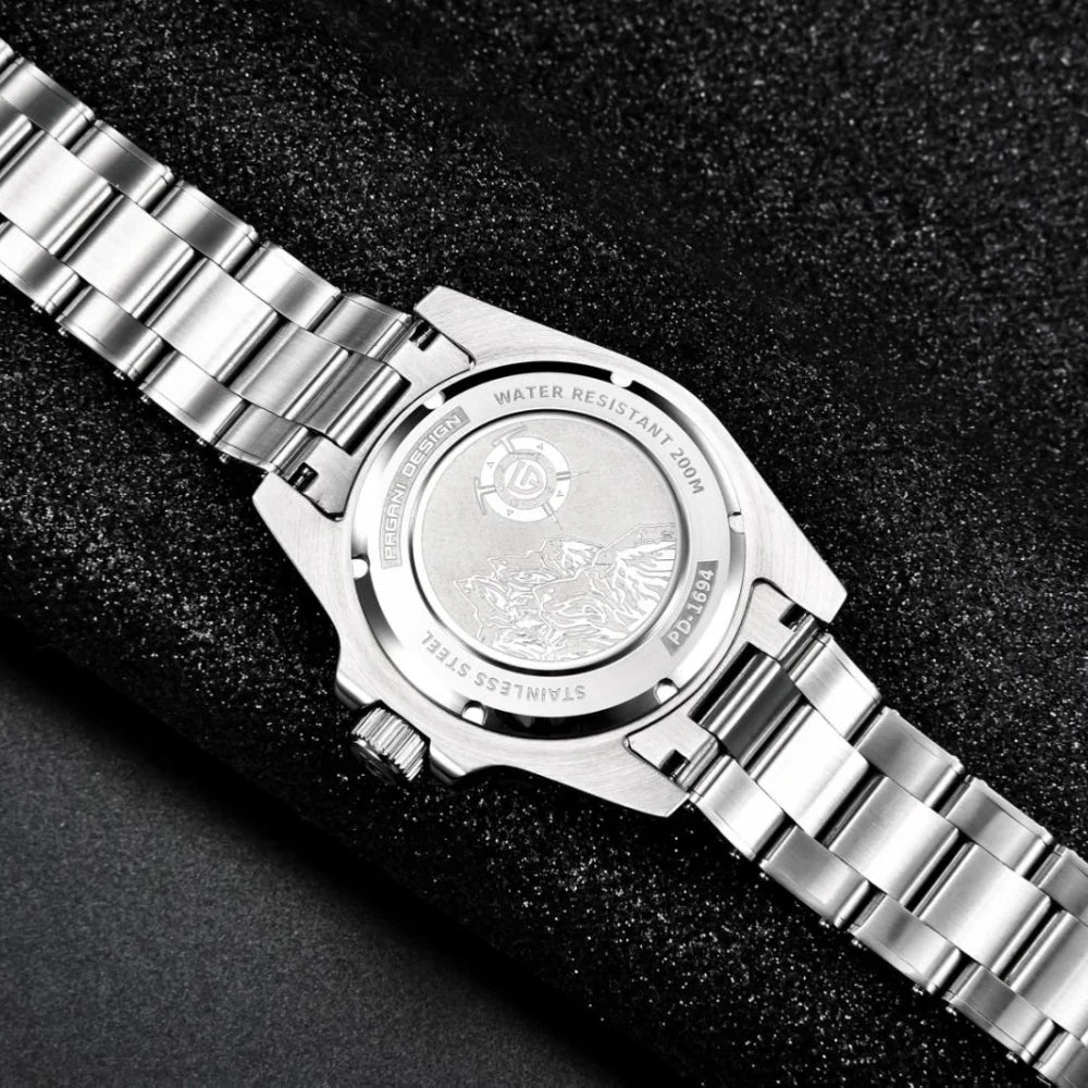 PAGANI DESIGN PD-1694 Men's 40MM Automatic Mechanical Watch Japan NH35 Movt Sapphire Glass Stainless Steel Waterproof Wristwatch
