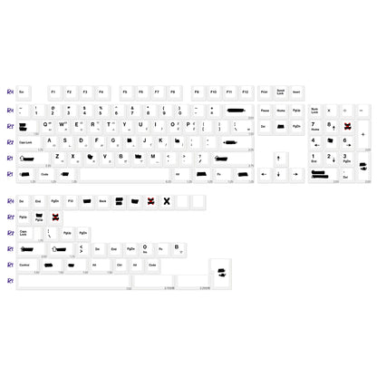 KBDiy Retro GMK Redacted Keycaps White ISO Cherry Profile PBT Keycap Alice Spacer Bar 7u For 60 Mechanical Keyboard MX Switch
