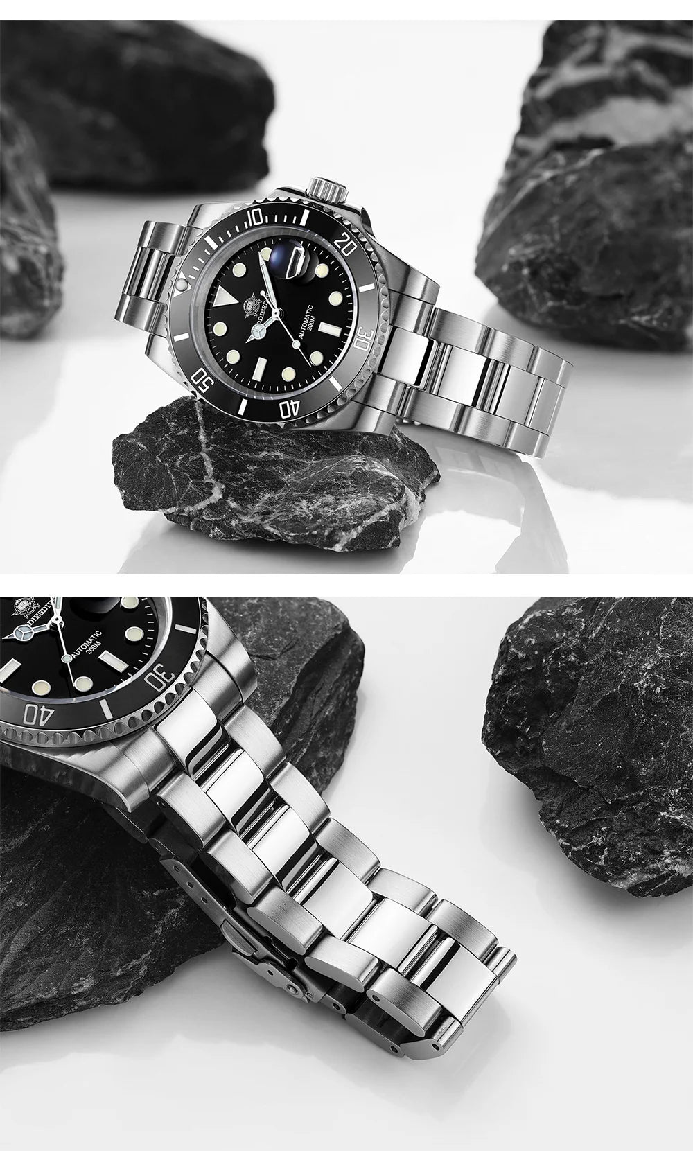 ADDIESDIVE Luxus-Automatikuhr für Herren 8215 Mechanische Uhr BGW9 Leuchtend Saphirglas Taucheruhr für Herren Analoguhr AD2503