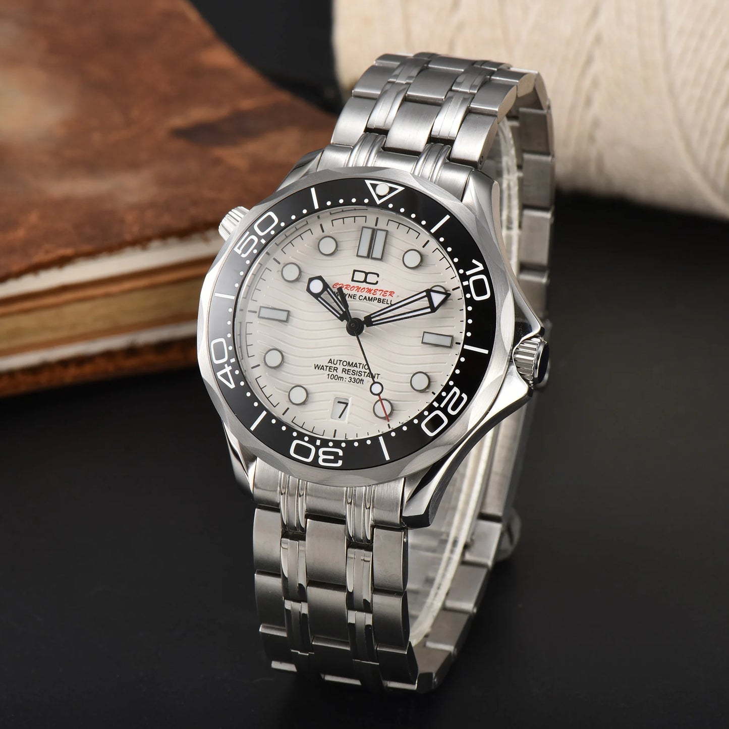 DWAYNE CAMPBELL Top-Luxus-NH35-Automatikuhr für Herren, mechanisch, Keramiklünette, wasserdichte klassische Business-Armbanduhr