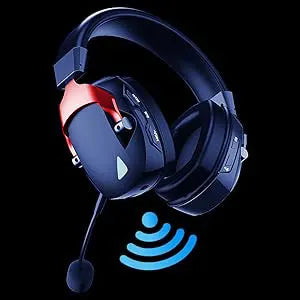 Auscultadores Gaming Sem Fios com Microfone Amovível com Cancelamento de Ruído – Sem Fios 2.4G, Bluetooth 5.3 e Auscultadores Gaming com Fio 3.5mm para PS5, PC, Xbox e Telemóvel