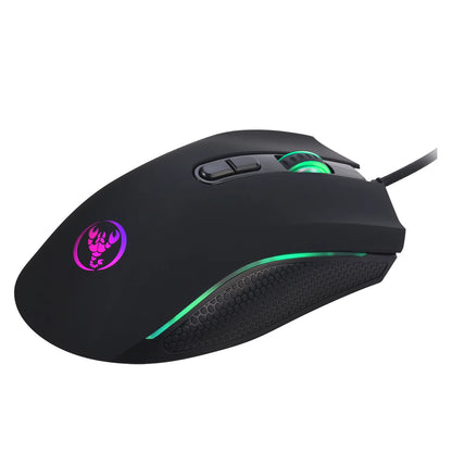 Mouse da gaming ottico professionale di fascia alta con retroilluminazione LED a 7 colori vivaci, design ergonomico e 3200 DPI per gamer LOL e CS