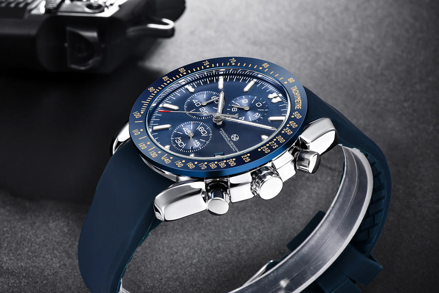 PAGANI DESIGN New 45mm Men Quartz Watch Rubber Belt Men's Luxury Watch Fashion Casual Sports Male Clock Relogio Maasculino