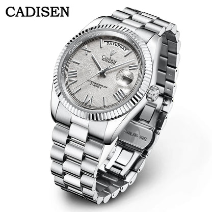NEW 2025 CADISEN Men's Mechanical Watches Luxury Meteorite Dial Automatic Watch For Men Week 100M Japan MIYOTA 8285 Clock Man
