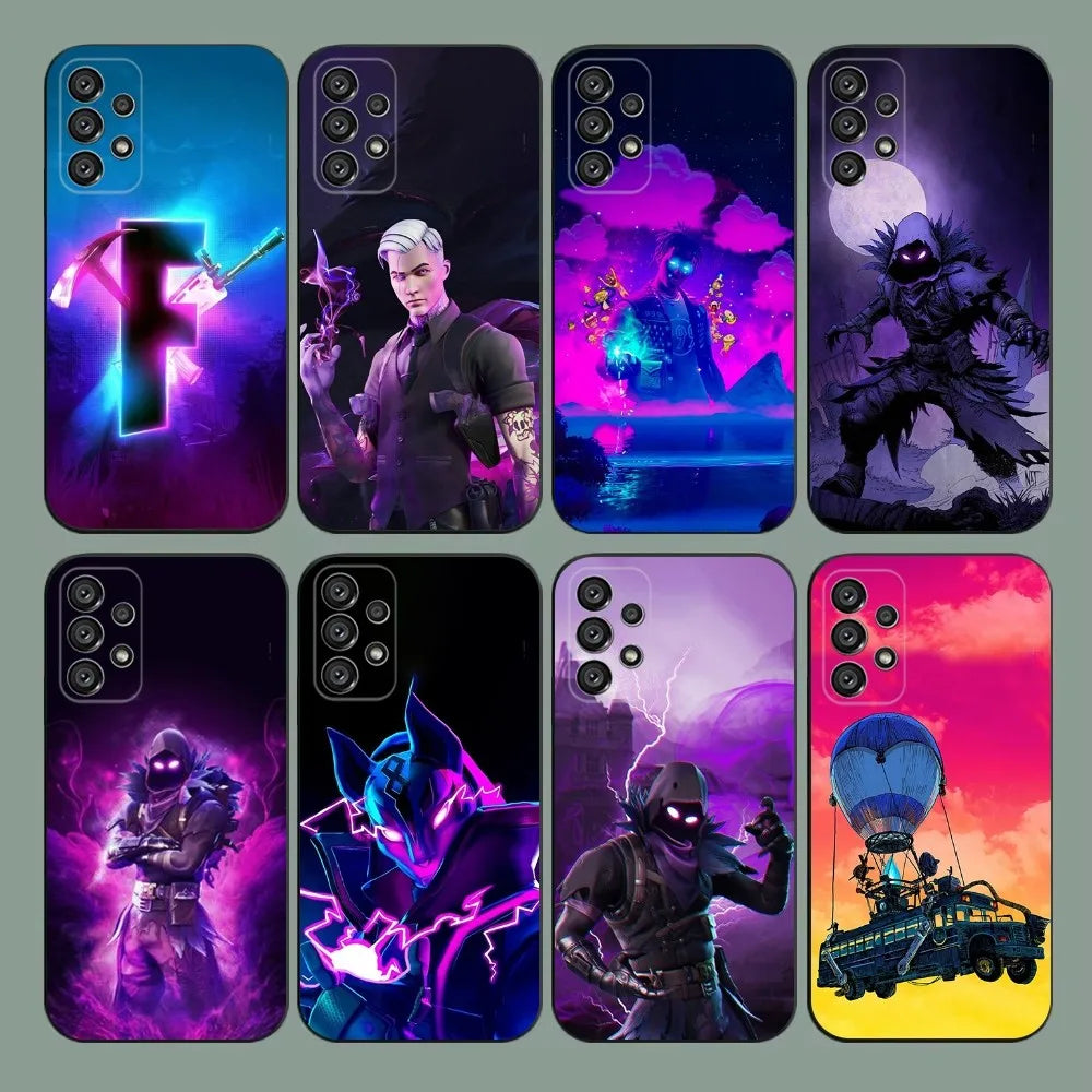 R-Royales F-Fortnites  Phone Case For Samsung Galaxy A20,A21s,A22,A31,A32,A52,A53,A72,73,A80,A91 Soft Black Cover