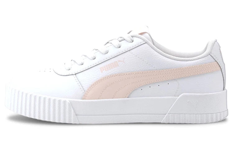 Baskets Puma Carina en cuir blanc rose 370325-10