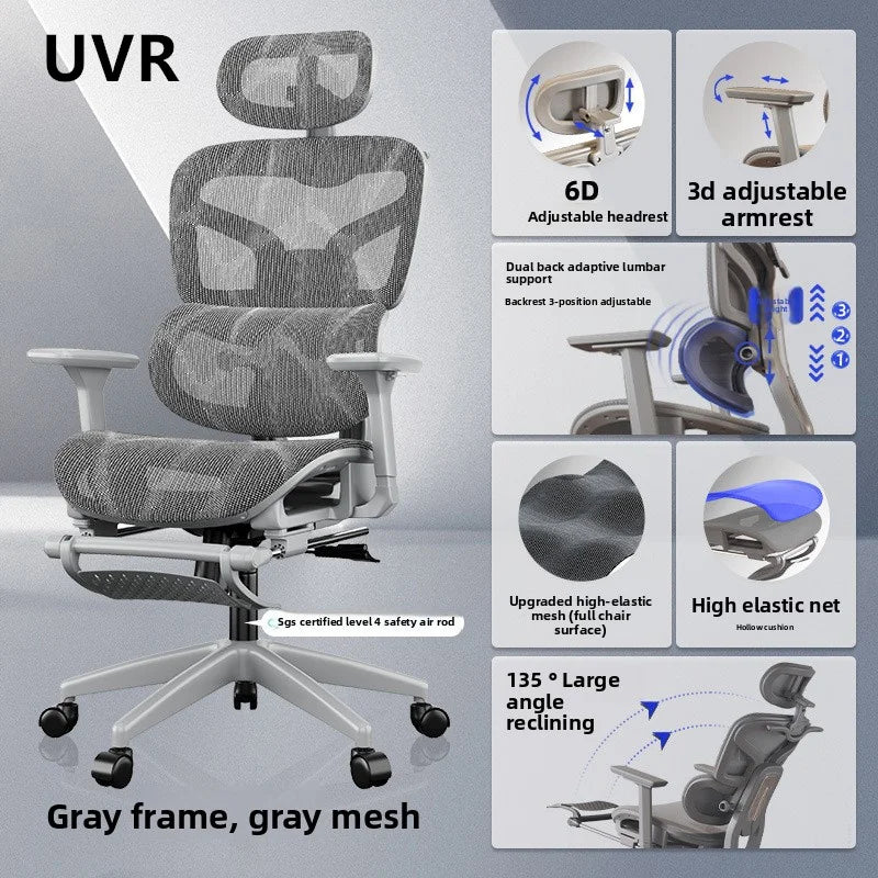 UVR Ergonomic Gaming Computer Chair with Breathable Mesh, Adjustable Armrests, Lumbar Support, Swivel Office Chair for Work & Gaming