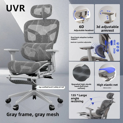 UVR Ergonomic Gaming Computer Chair with Breathable Mesh, Adjustable Armrests, Lumbar Support, Swivel Office Chair for Work & Gaming