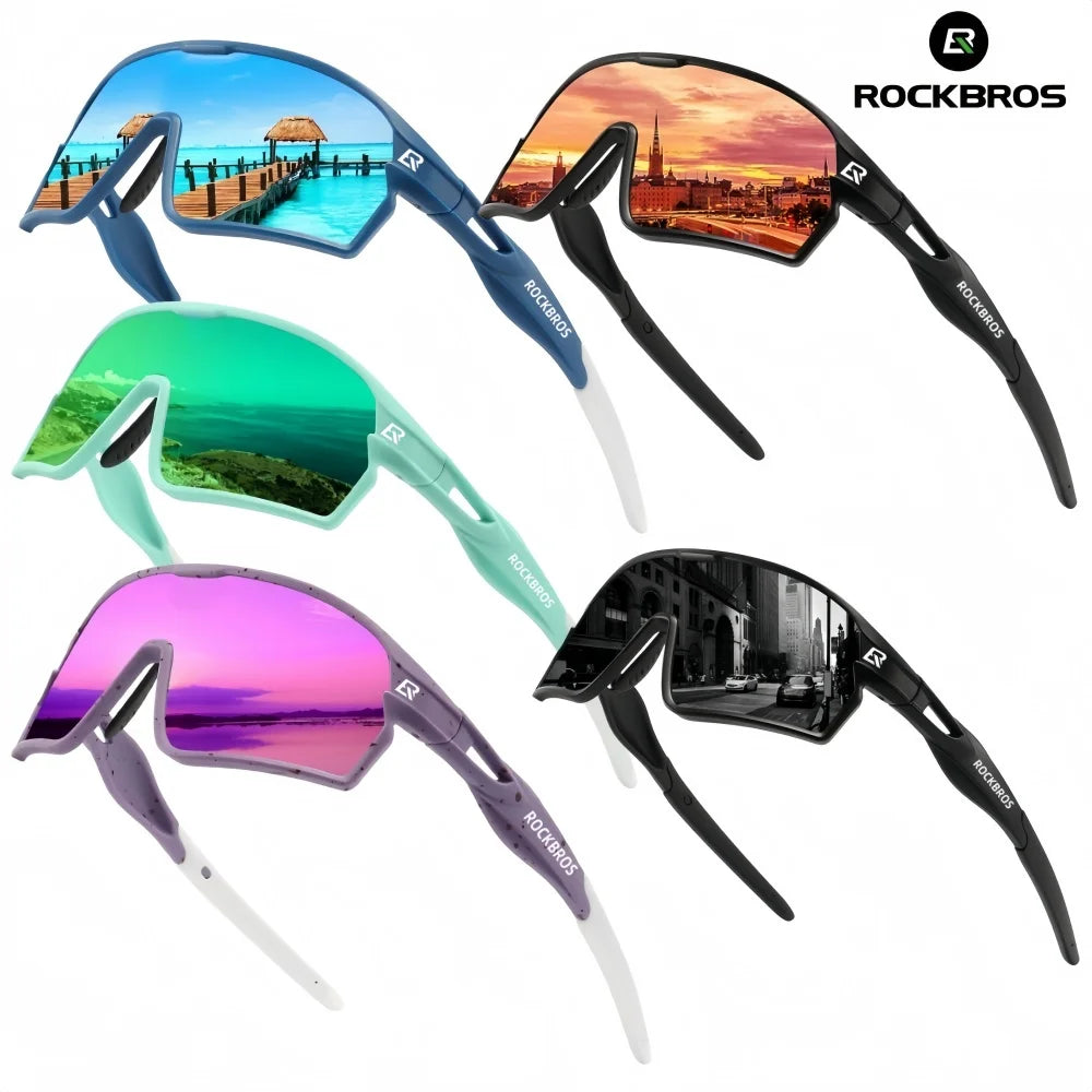 ROCKBROS Cycling Polarized Glasses MTB Road Bike Sunglasses UV400 Bicycle Sun Protection Light Unisex Bike Sports Equipment