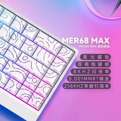 IROK Carotmas Mercury68 Teclado Mecânico com Switches Magnéticos 8K 68 Teclas RT0.004mm Baixa Latência Teclado Gaming com Fio Personalizado para PC Presentes