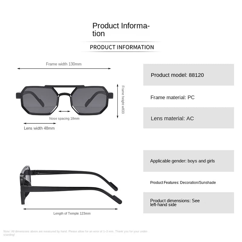 Children’s Sunglasses Vintage Double-beam Sun Glasses UV400 Outdoor Girl Boy Fashion Glasses Classic Square Kids Sunglasses