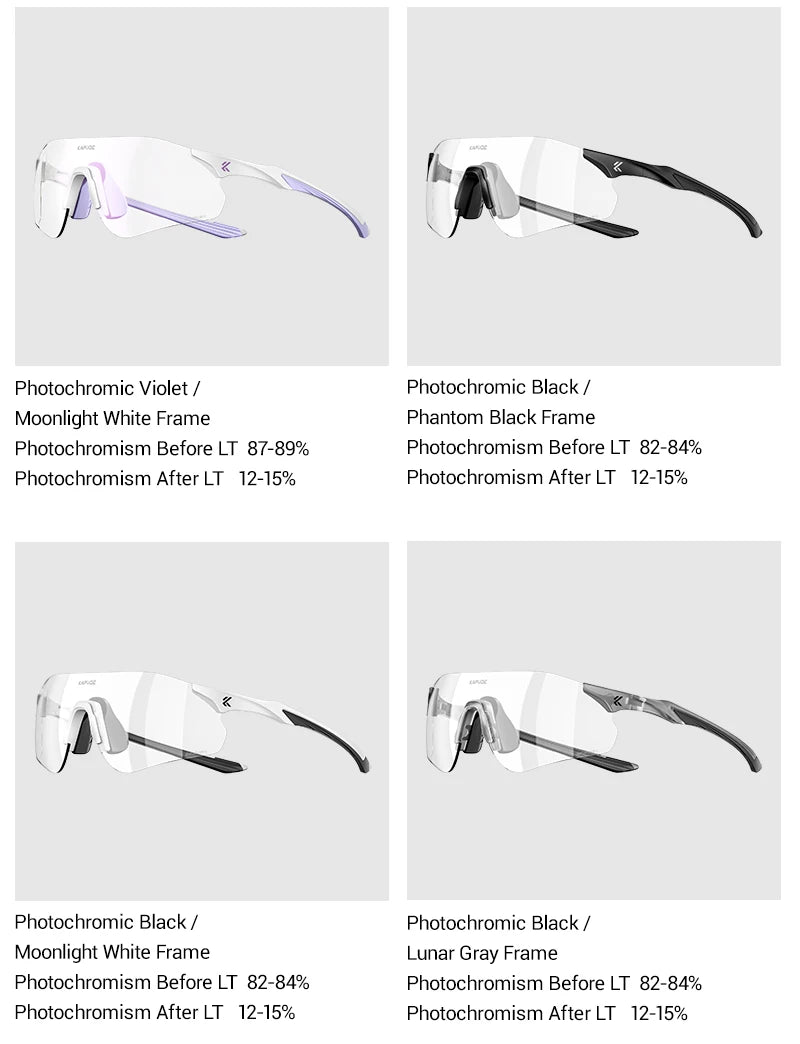 Kapvoe New Outdoor Running Cycling Glasses Bike Photochromic Sunglasses Women Eyewear Men Sports Marathon Bicycle UV400 Goggles