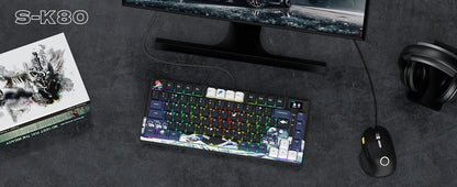 Womier S-K80 75% Keyboard with Color OLED Display Mechanical Gaming Keyboard Hot Swap Keyboard Gasket Mount RGB Custom Keyboard