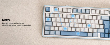 EPOMAKER AULA F75 ISO-ES 75% Spanish QWERTY Hot-Swap Gasket-Mounted Wired/Bluetooth/2.4GHz Wireless Mechanical Gaming Keyboard RGB Backlight