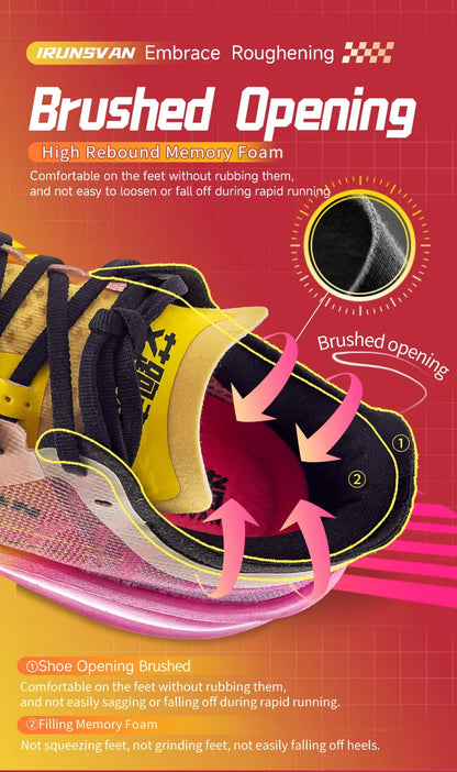 IRUNSVAN Scarpe da running professionali per maratona con piastra in carbonio e nylon, leggere e ammortizzate, sneakers outdoor da allenamento per uomo e donna
