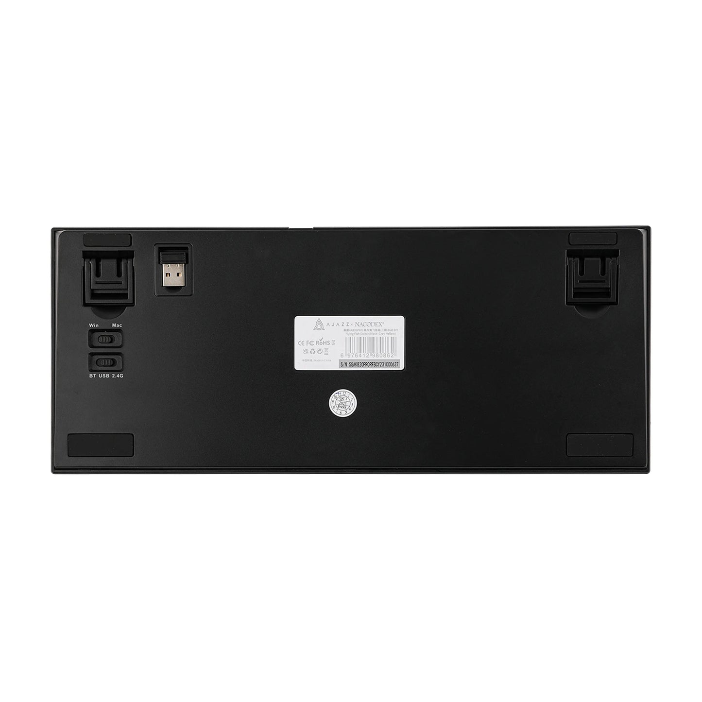 Teclado mecânico Ajazz AK820 Pro 75% com montagem gasket, Bluetooth 5.1/2.4G sem fios/com fios e ecrã TFT para Mac/Win