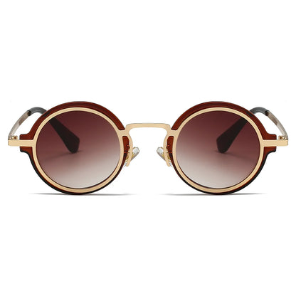 New Retro Small Round Frame Sunglasses for Men's Personalized Steampunk Outdoor Driving Sunglasses Street Photography