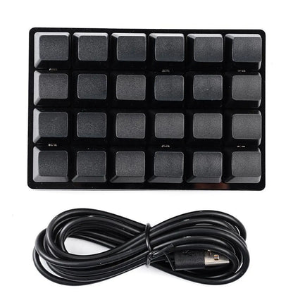 Mini teclado mecânico USB personalizado de 24 teclas preto/branco para gaming, Sayo Device, teclado programável de atalhos com teclas macro