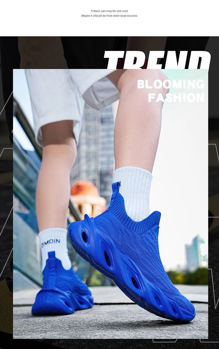 Classic Fashion Yellow Men's Running Shoes Comfort Socks Shoes Trainers Men Unisex Athletic Shoes Big Size 46 Zapatillas Hombre