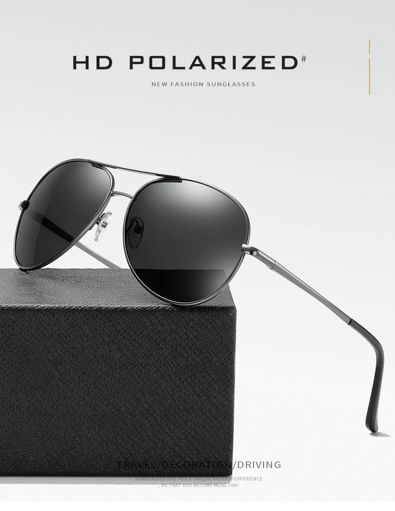 Luxury Photochromic Pilot Polarized Sunglasses Men Women Driving Chameleon Sun Glasses Change Color Day And Night UV400 Eyewear