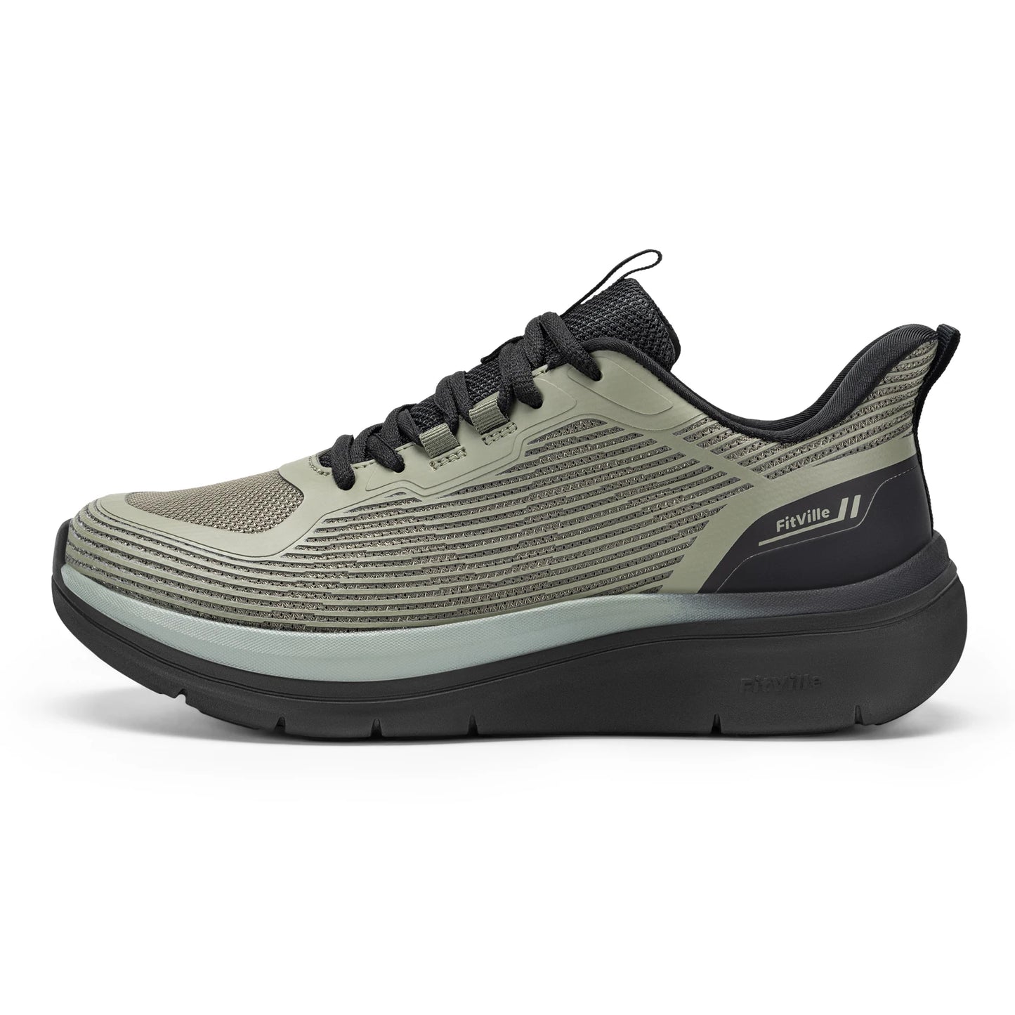 Fittington Walking Shoes for Men Extra Wide Sneakers Comfortable Lightweight Running Sport Shoes with Arch Support For Flat Feet