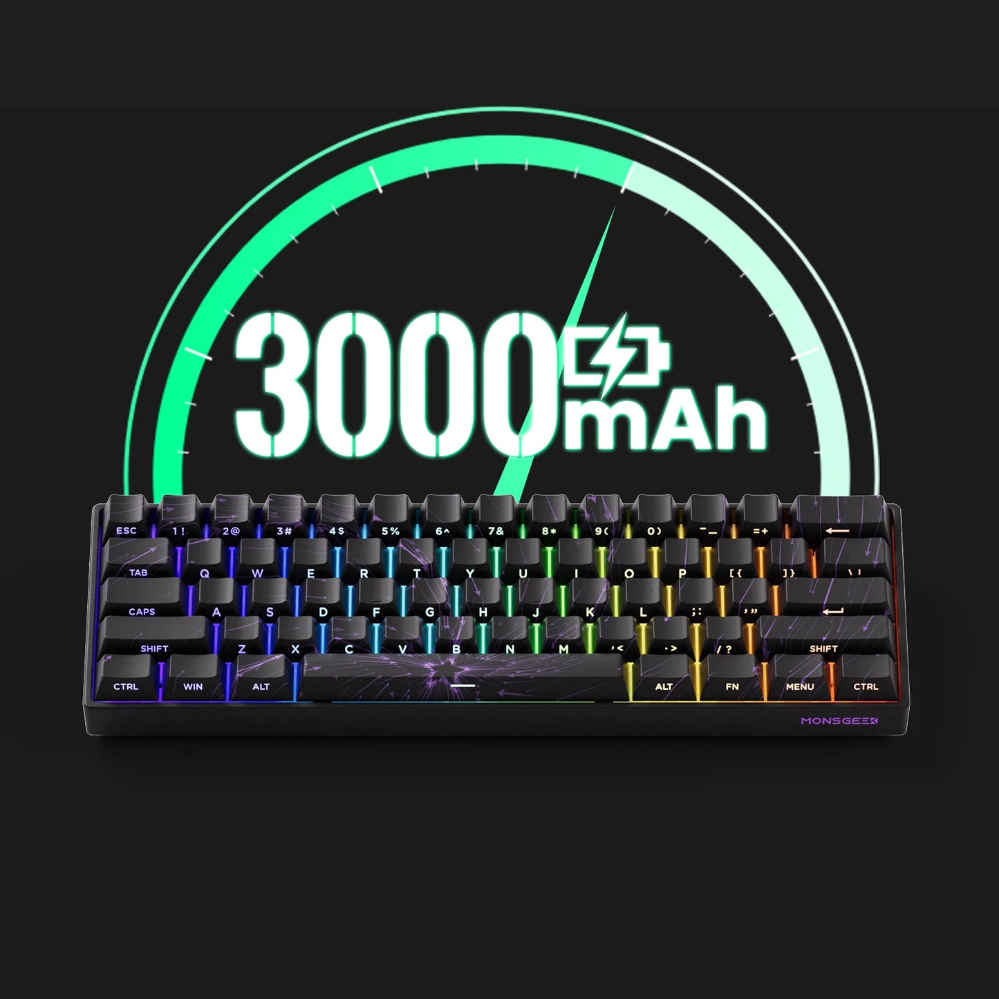 MONSGEEK FUN60 PRO&MAX HE Teclado mecânico 60% sem fios para gaming com switches magnéticos, Rapid Trigger 8K, ARGB e personalização