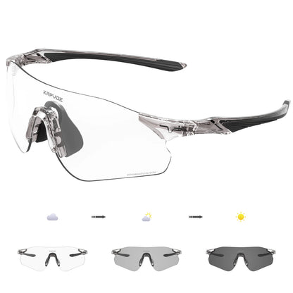 Kapvoe New Outdoor Running Cycling Glasses Bike Photochromic Sunglasses Women Eyewear Men Sports Marathon Bicycle UV400 Goggles