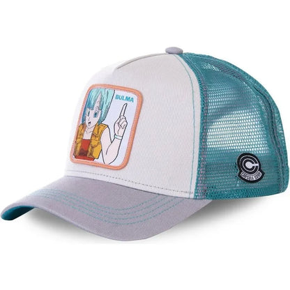 Dragon Ball Buu Goku sapka Nyári utazós csúcsos sapka Férfi hímzett hip-hop stílusú napellenzős állítható trucker hálós sapka