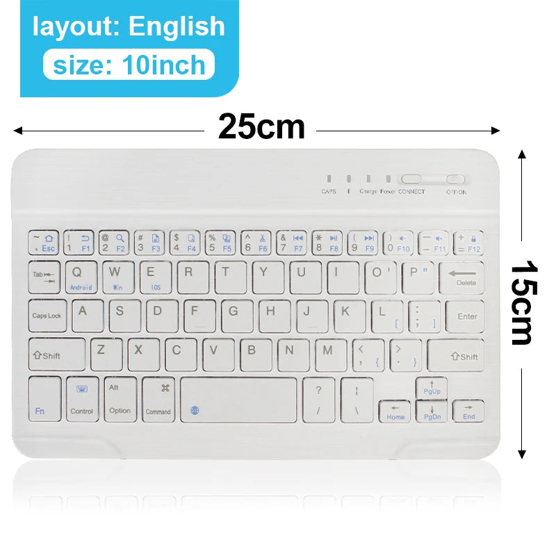 Mini teclado Bluetooth RGB sem fios de 10 polegadas com retroiluminação, touchpad e compatibilidade com iOS, Android, Windows e iPad